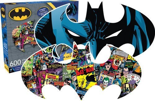 Batman Logo - 600pc Double-sided Shaped Jigsaw Puzzle by Aquarius  			  					NEW - image 1