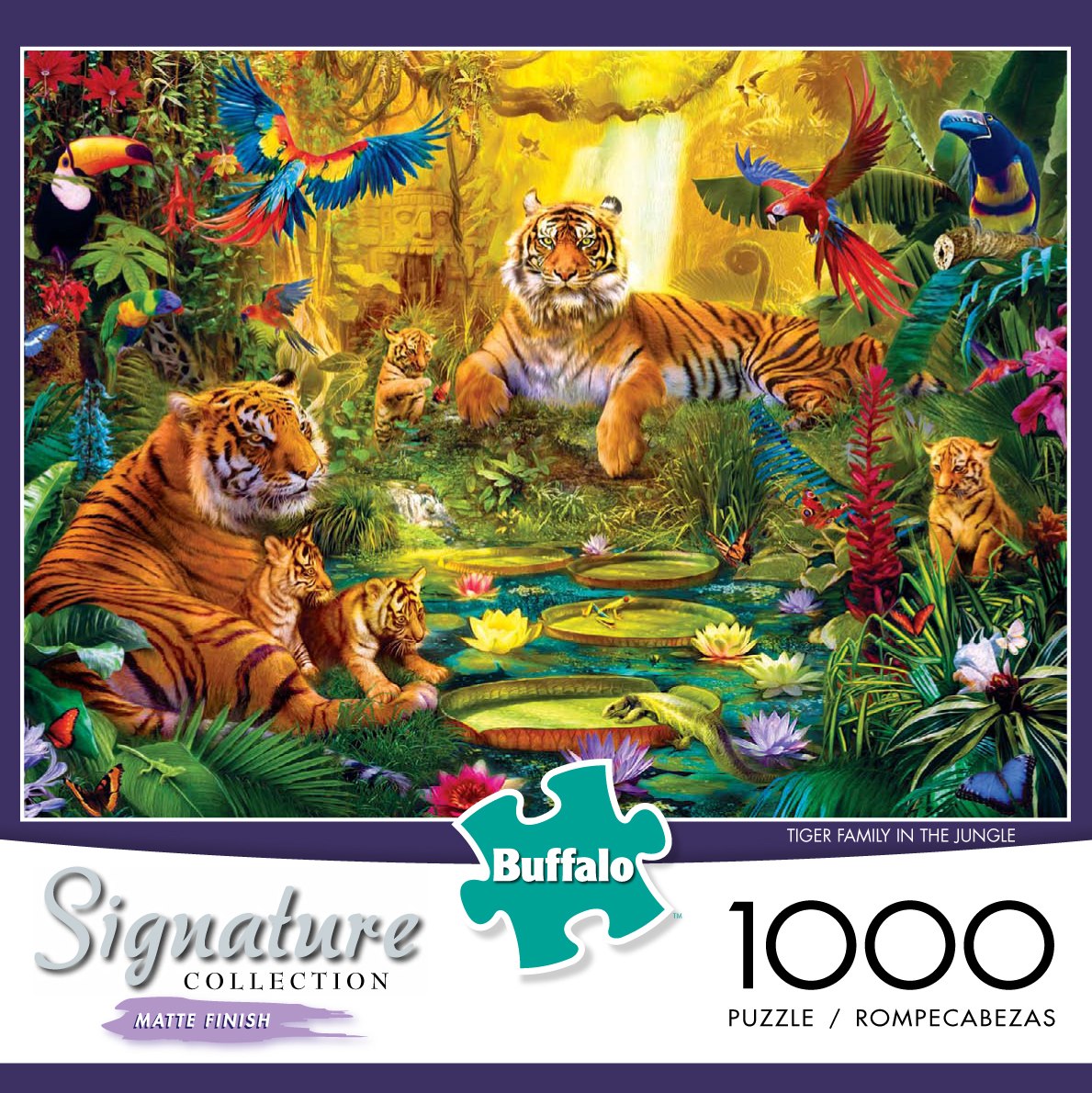 Signature Collection: Tiger Family in the Jungle - 1000pc Jigsaw Puzzle by Buffalo Games