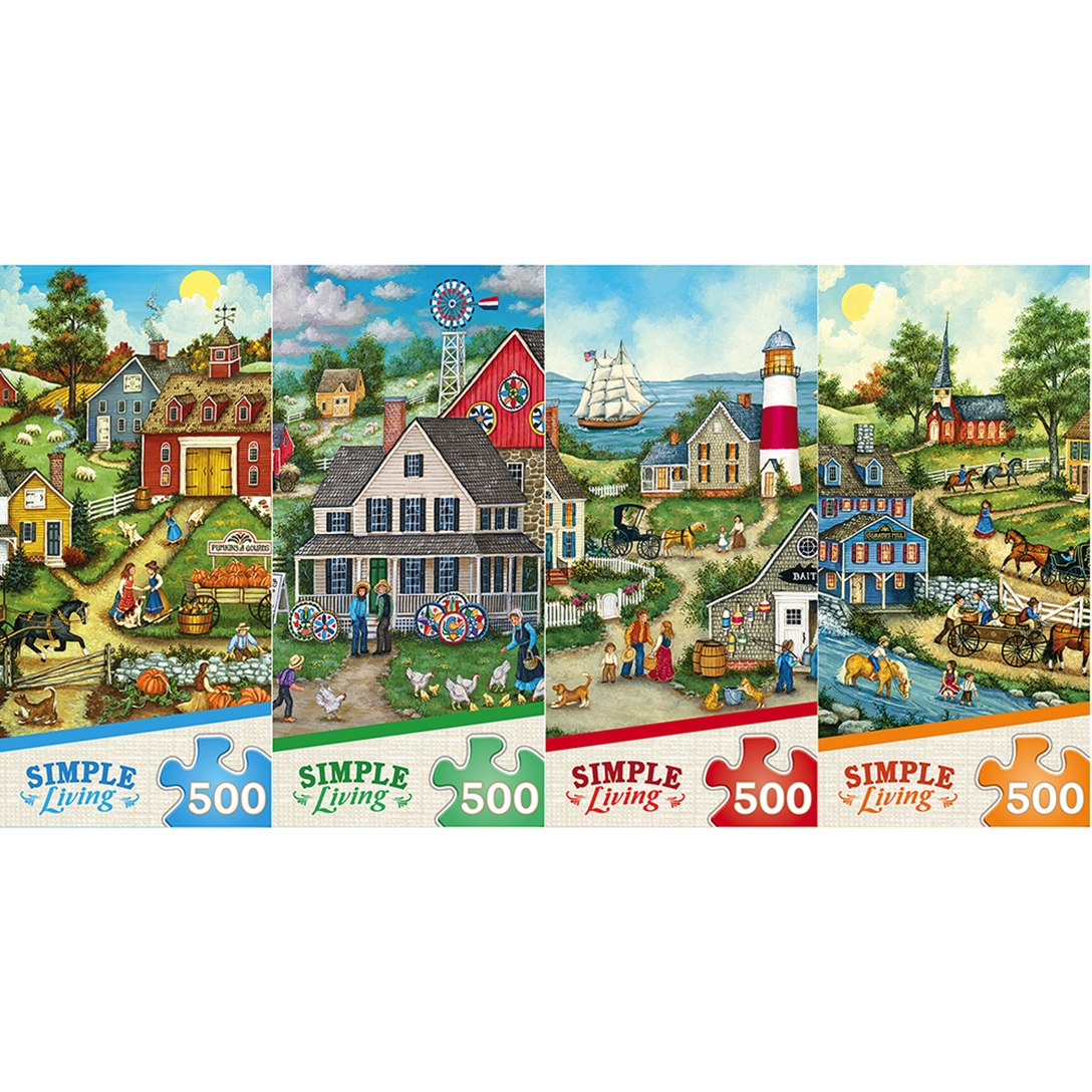 Simple Living - 4 x 500pc Jigsaw Puzzle Assortment by Masterpieces  			  					NEW - image 1