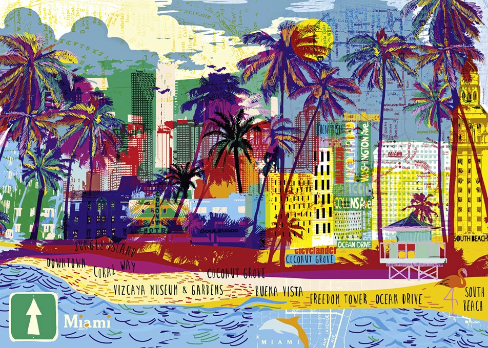 I Love Miami! - 1000pc Jigsaw Puzzle By Heye  			  					NEW