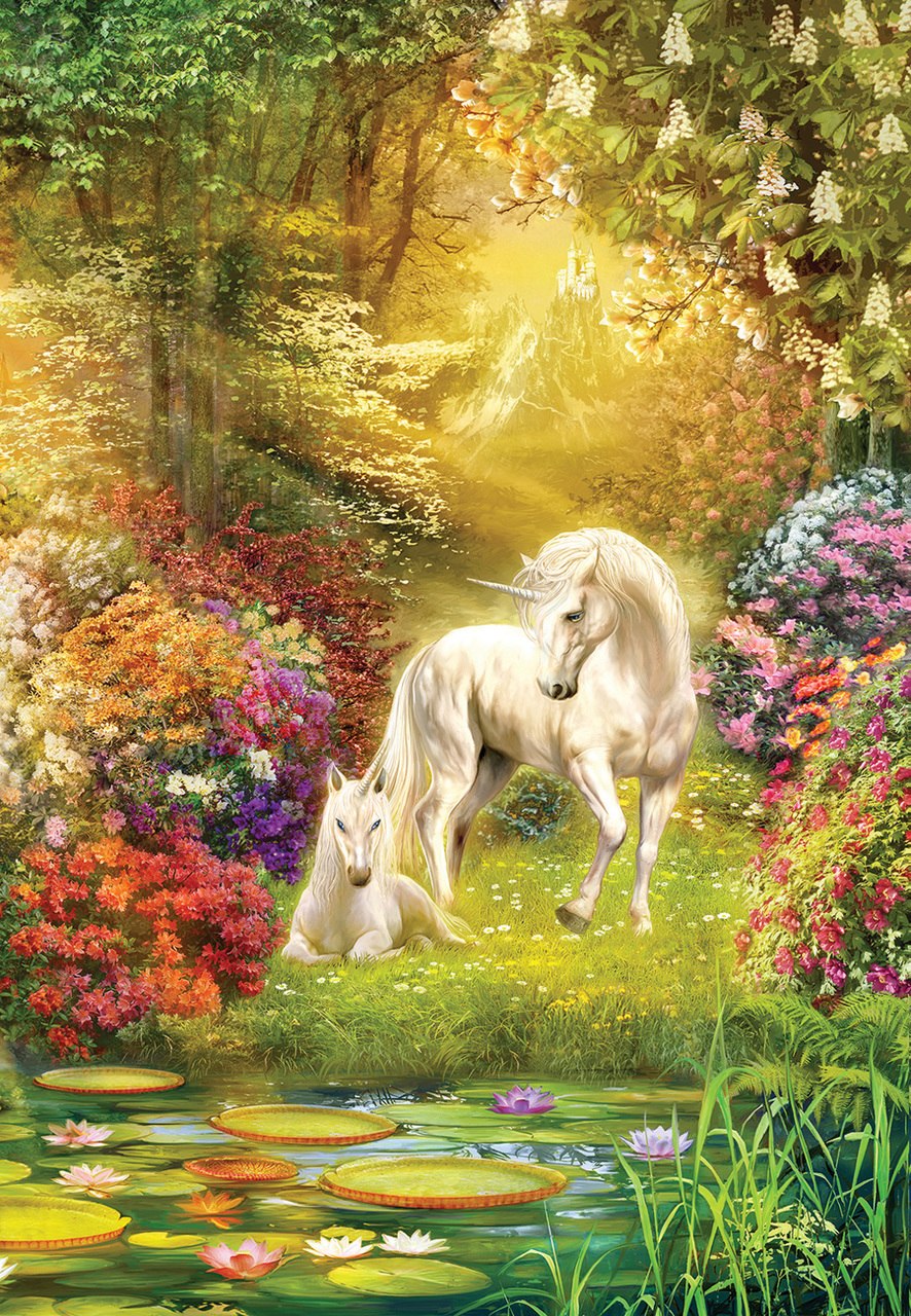 Enchanted Garden Unicorns - 500pc Jigsaw Puzzle by Sunsout