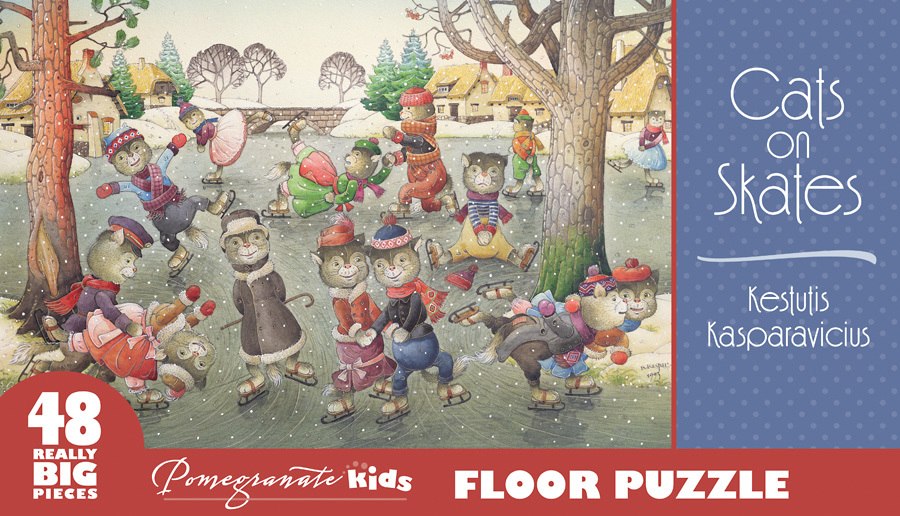 Cats on Skates - 48pc Floor by Pomegranate  			  					NEW - image 1