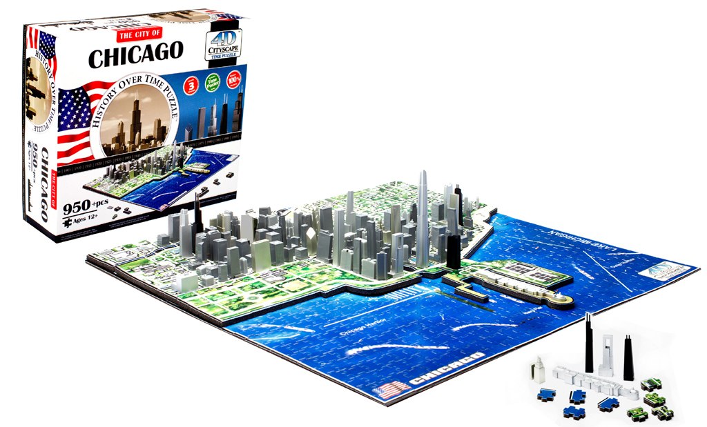 Chicago - 950pc 4D Cityscape Educational Jigsaw Puzzle