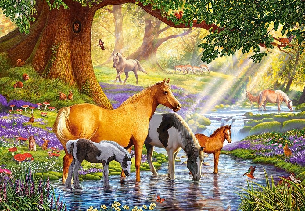 Horses By the Stream - 1000pc Jigsaw Puzzle By Castorland  			  					NEW