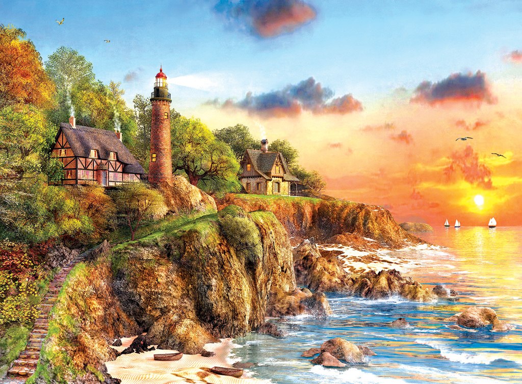 Sunset at Craggy Point - 1000pc Jigsaw Puzzle by Sunsout
