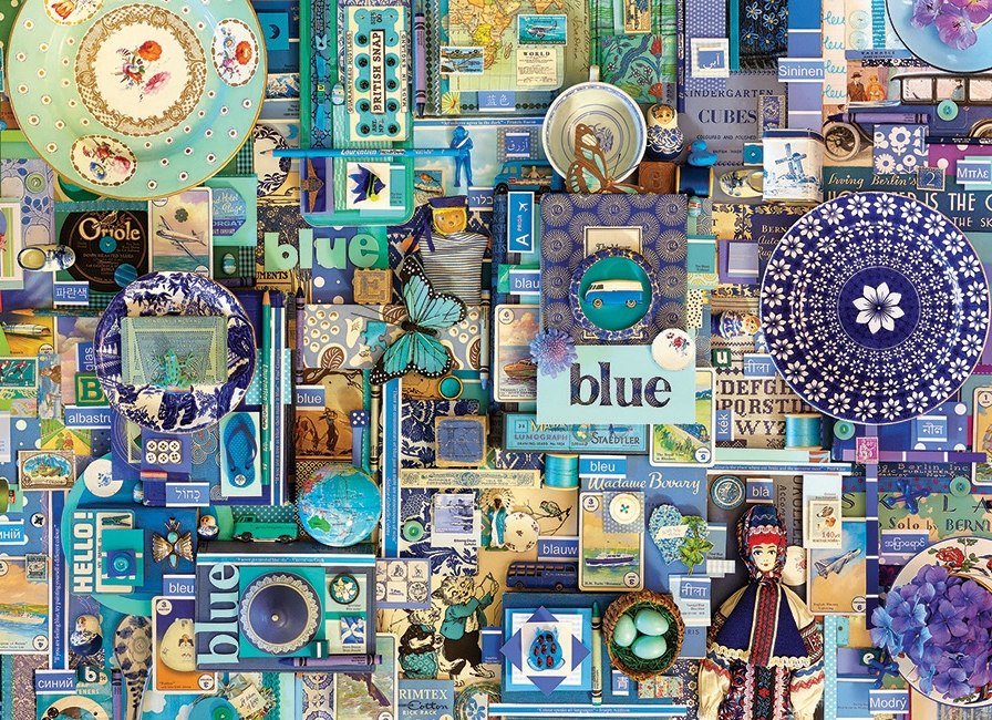 Rainbow Project: Blue - 1000pc Jigsaw Puzzle By Cobble Hill  			  					NEW