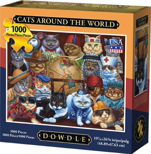 Cats Around the World - 1000pc Jigsaw Puzzle by Dowdle  			  					NEW - image 1