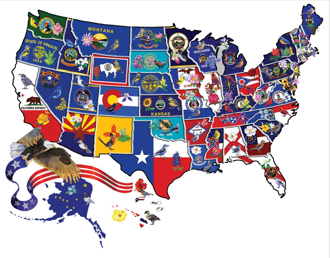 America the Beautiful - 600pc Shape Jigsaw Puzzle by SunsOut