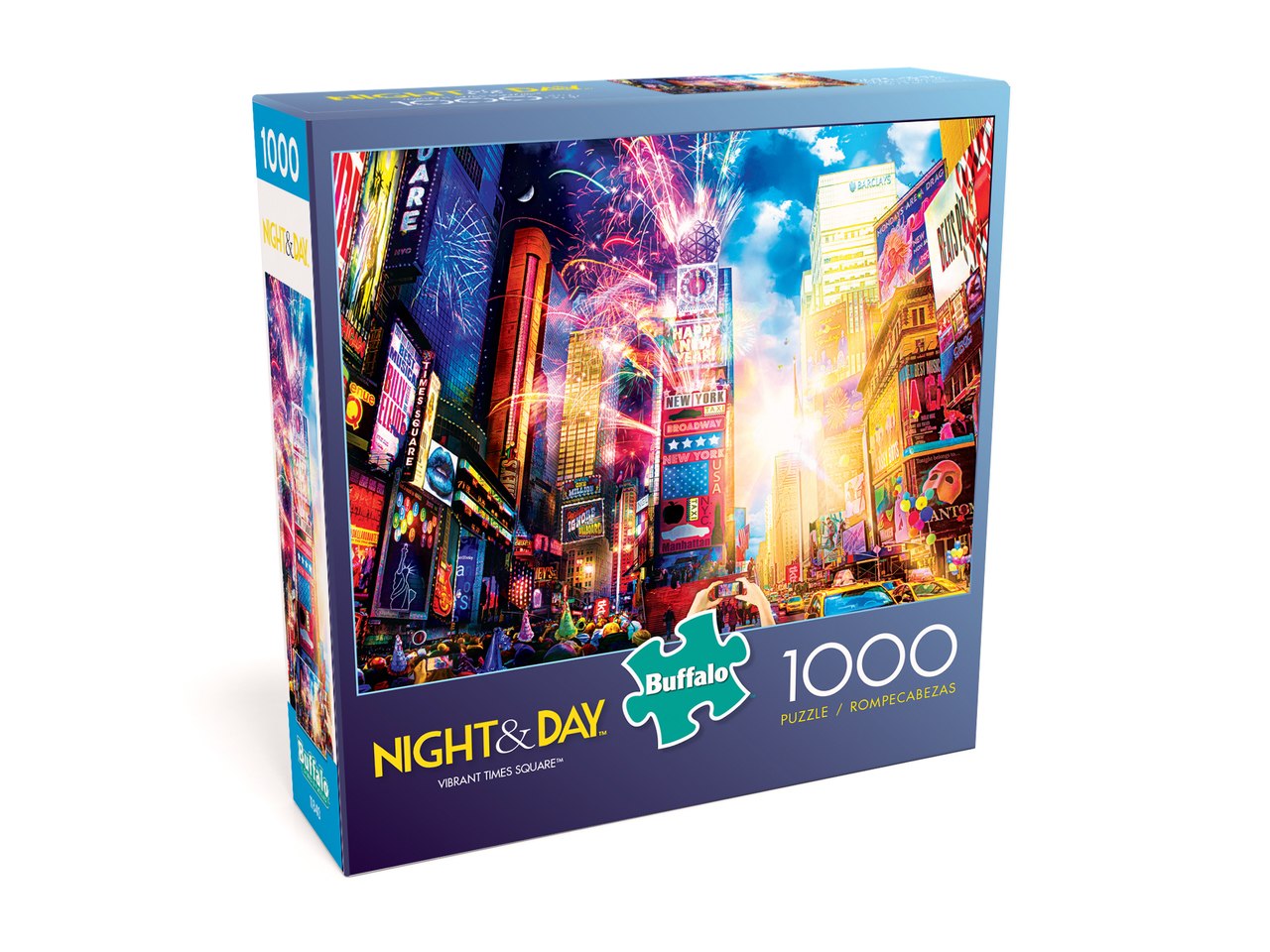 Night & Day:  Vibrant Times Square - 1000pc Jigsaw Puzzle by Buffalo Games  			  					NEW - image 1