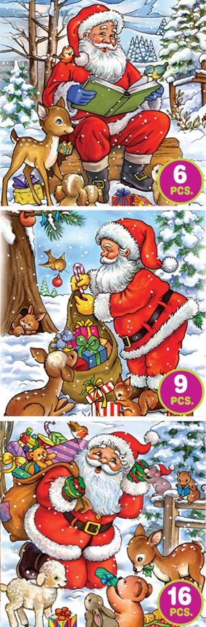 Santa Tales - 6pc, 9pc, 16pc Jigsaw Puzzle by D-Toys