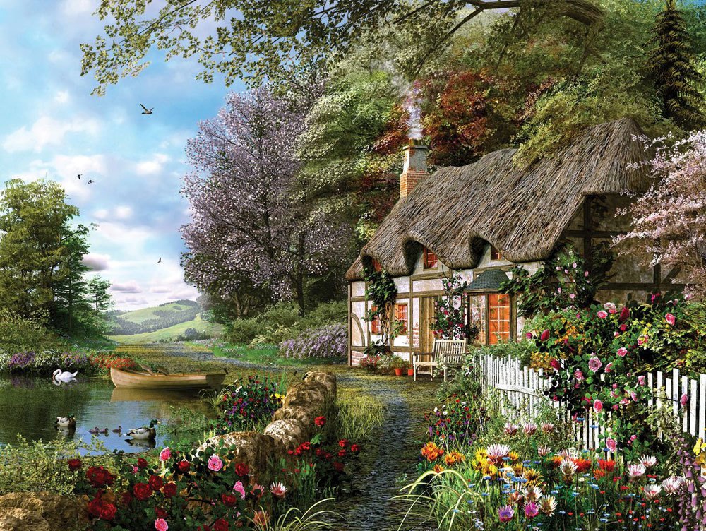 Country Cottage - 1500pc Spring Jigsaw Puzzle by Ravensburger