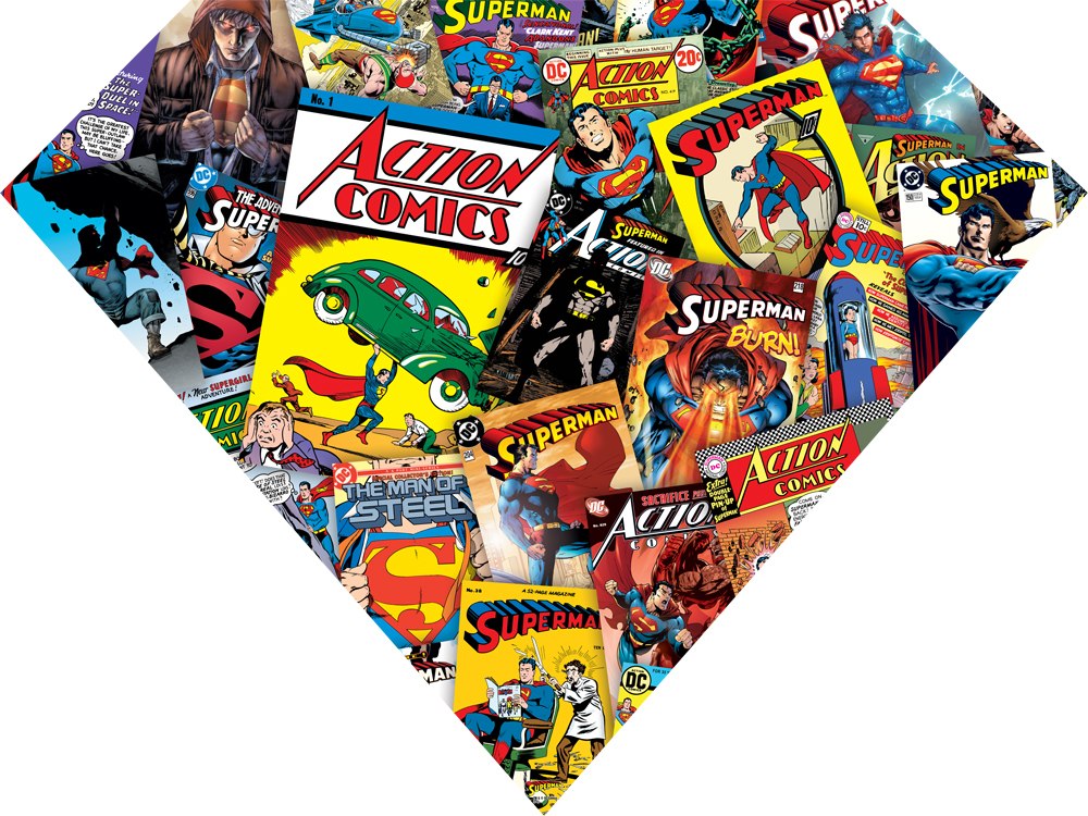 Superman Logo - 600pc Double-sided Shaped Jigsaw Puzzle by Aquarius  			  					NEW - image 1