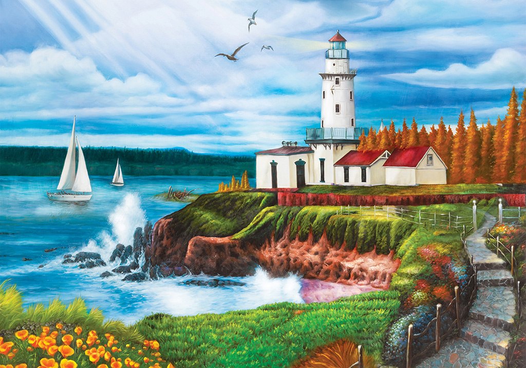 Lighthouse Cove - 1000pc Jigsaw Puzzle by Lafayette Puzzle Factory