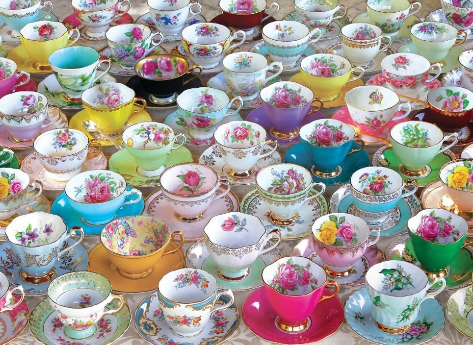 Tea Cups Collection - 1000pc Jigsaw Puzzle by Eurographics  			  					NEW