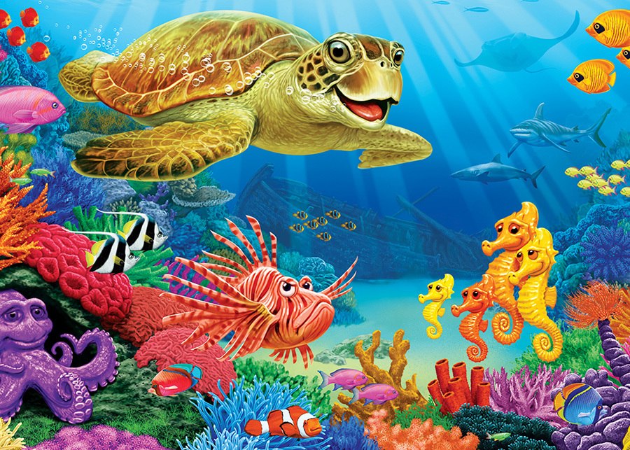 Undersea Turtle - 35pc Tray Puzzle by Cobble Hill