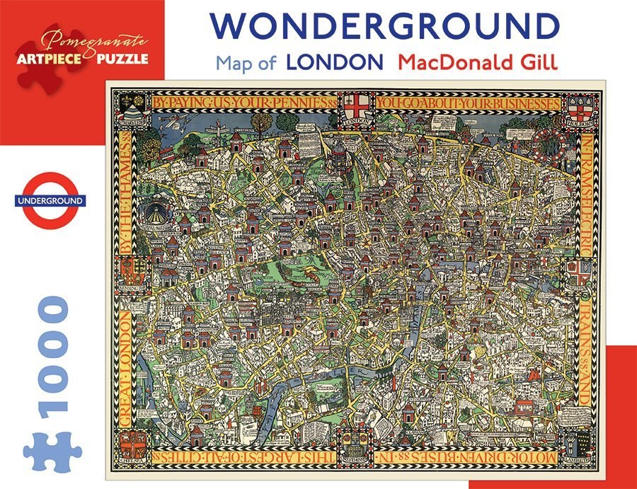 Gill: Wonderground Map of London - 1000pc Jigsaw Puzzle by Pomegranate  			  					NEW - image 1