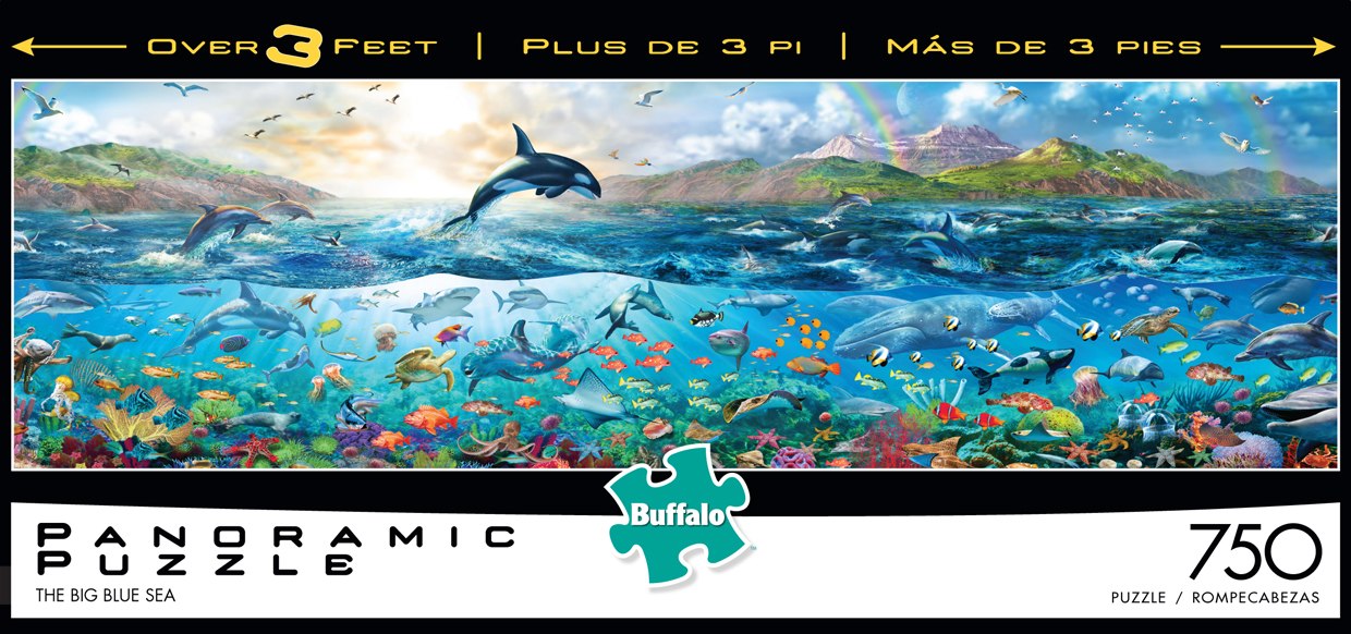 Panoramic: The Big Blue Sea - 750pc Panoramic Puzzle by Buffalo Games