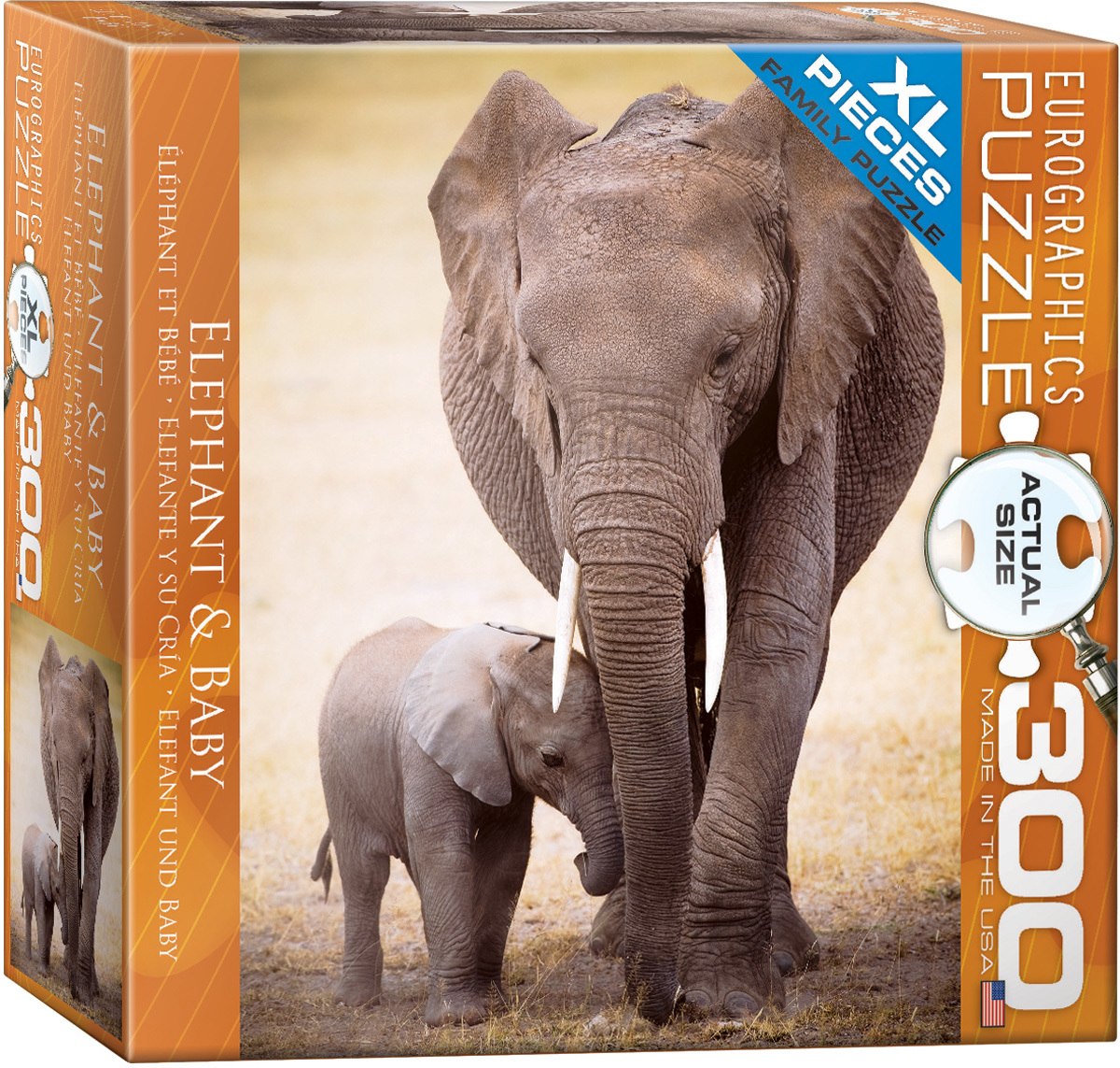 Elephant & Baby - 300pc Large Format Puzzle by Eurographics - image 1