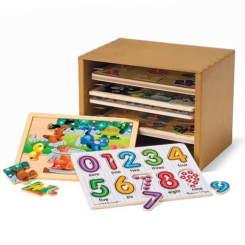 Natural Wood Puzzle Case - Jigsaw Puzzle Store Accessory By Melissa and Doug (discon) - image 1