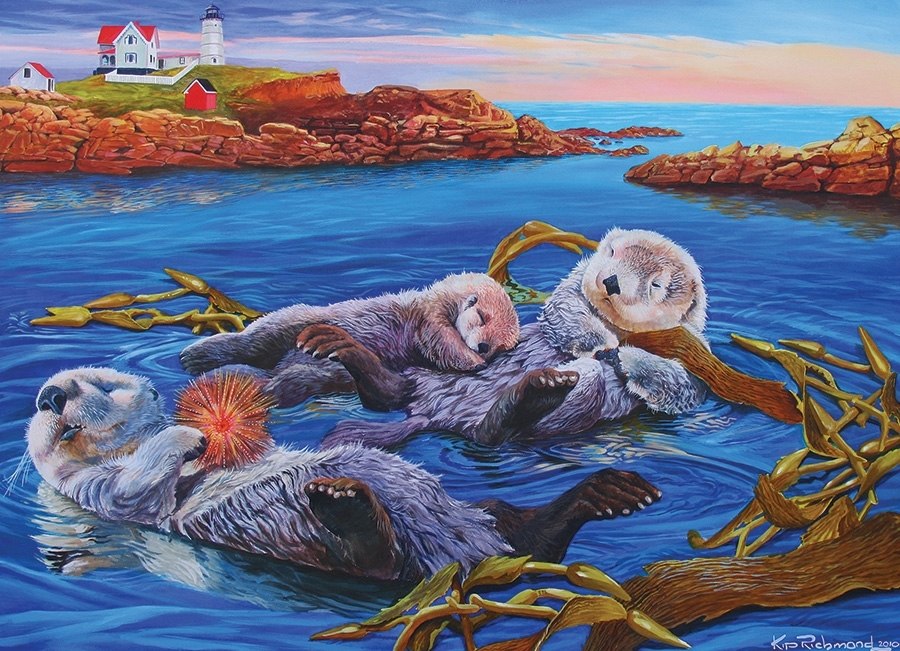 Sea Otter Family - 350pc Family Jigsaw Puzzle by Cobble Hill  			  					NEW - image 2