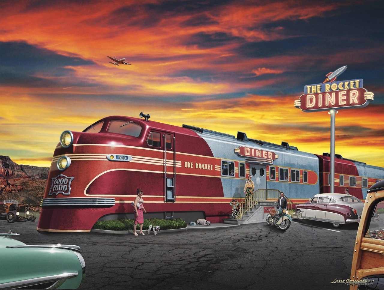 The Rocket Diner - 500pc Jigsaw Puzzle by Sunsout  			  					NEW