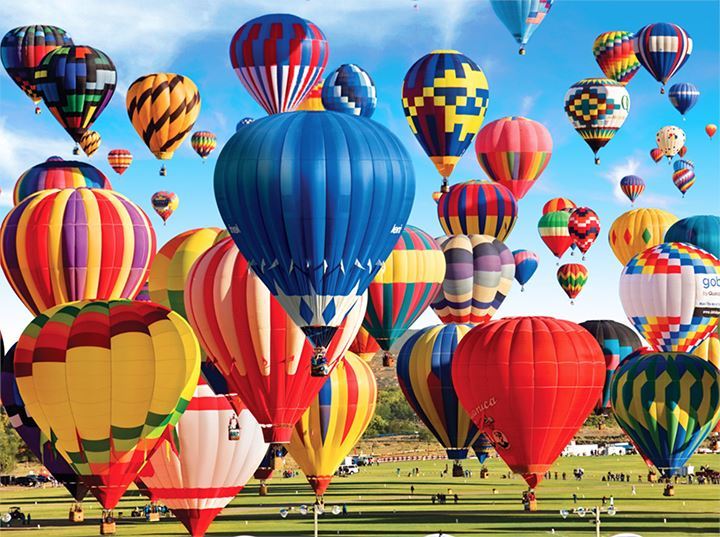 Up, Up & Away! Hot Air Balloon Fiesta, Albuquerque - 550pc Jigsaw Puzzle by Lafayette Puzzle Factory  			  					NEW