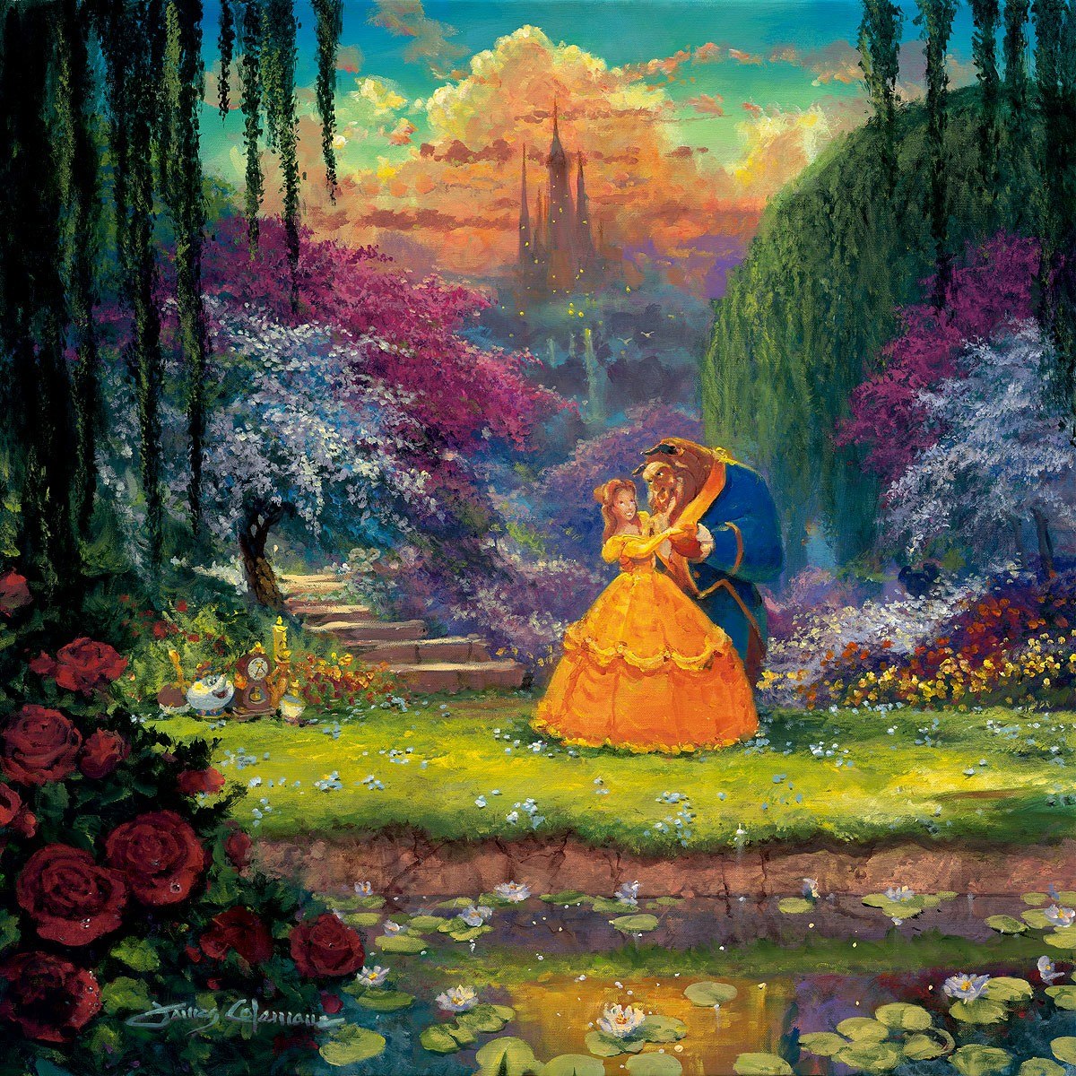 James Coleman: Beauty & the Beast Garden Waltz - 550pc Jigsaw Puzzle by Ceaco  			  					NEW - image 1