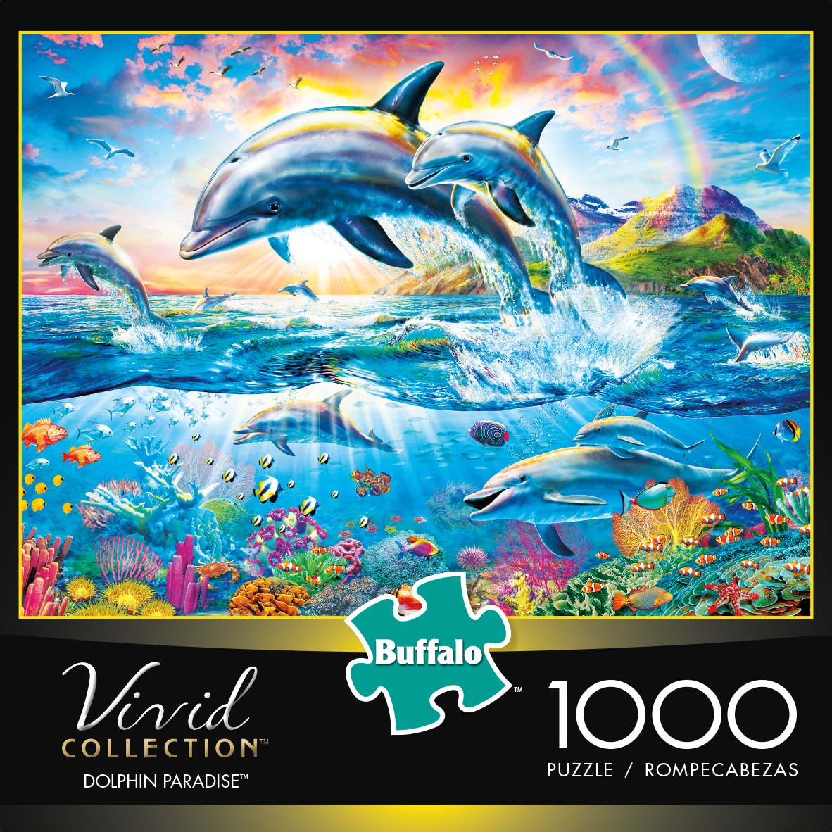 Dolphine Paradise - 1000pc Jigsaw Puzzle By Buffalo Games - image 1