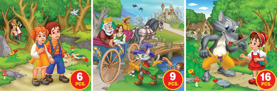 Fairy Tales, Series 2 - 6pc, 9pc, 16pc Jigsaw Puzzle by D-Toys