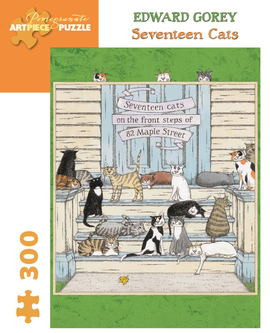 Gorey: Seventeen Cats - 300pc Jigsaw Puzzle by Pomegranate