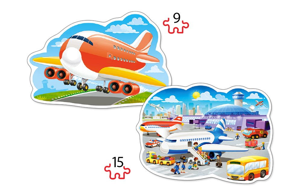 Airport Adventures - 2 x 9pc Jigsaw Puzzle By Castorland