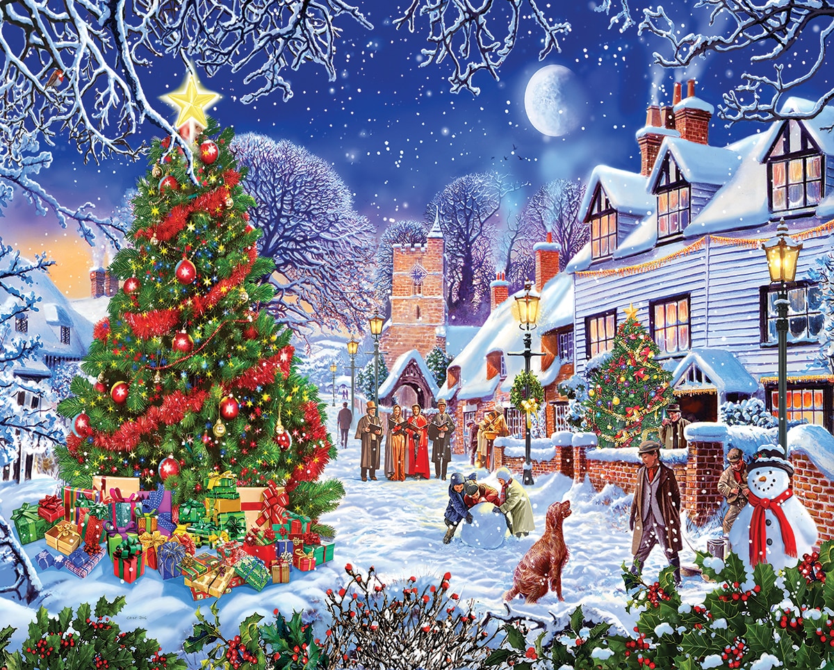 Village Christmas Tree - 1000pc Jigsaw Puzzle By White Mountain
