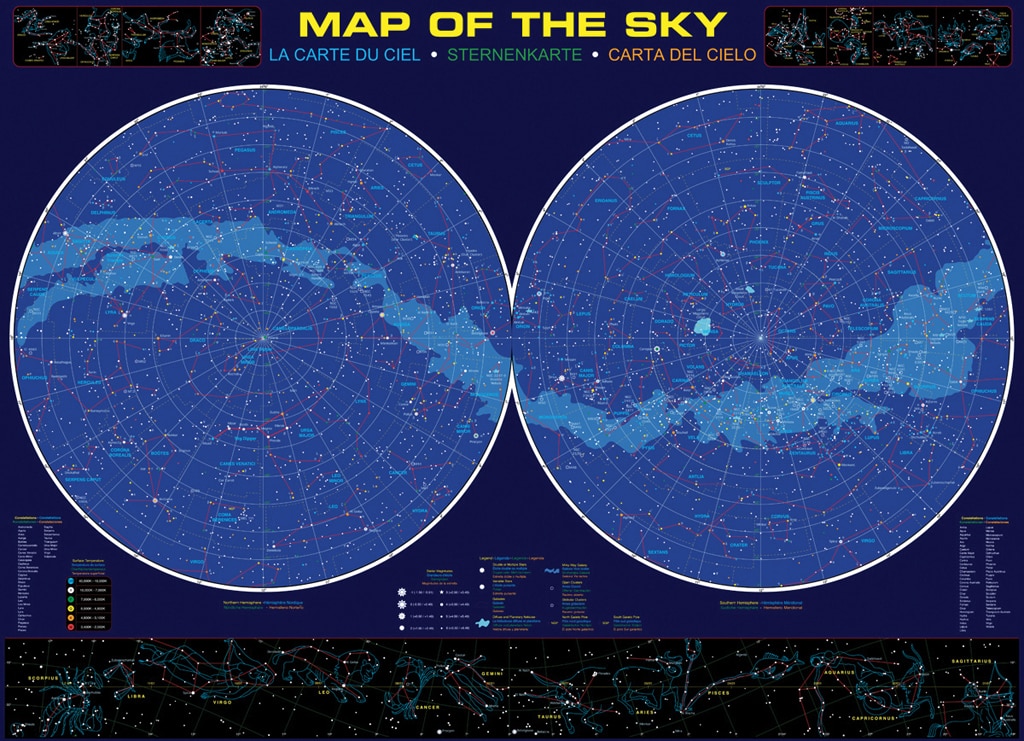 Map of the Sky - 1000pc Educational Jigsaw Puzzle by Eurographics