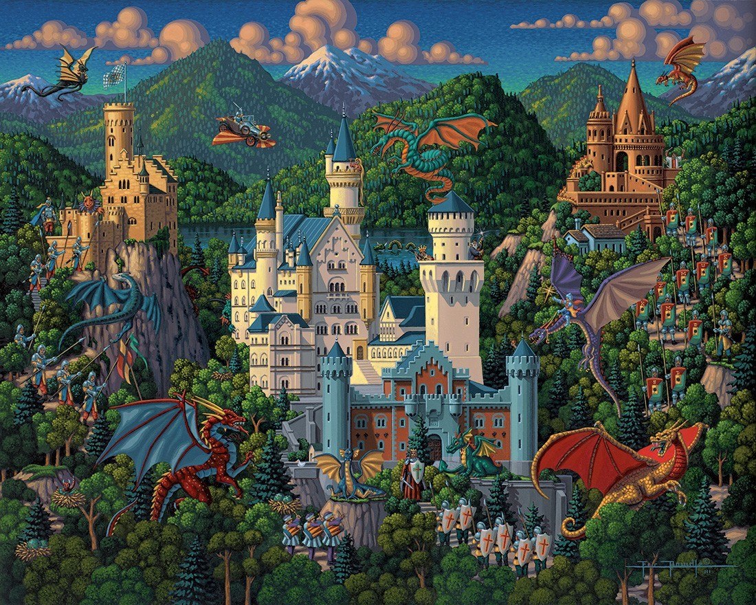 Imaginary Dragons - 500pc Jigsaw Puzzle by Dowdle