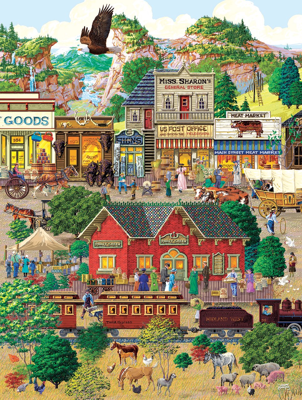 Western Town - 500+pc Jigsaw Puzzle By Sunsout  			  					NEW