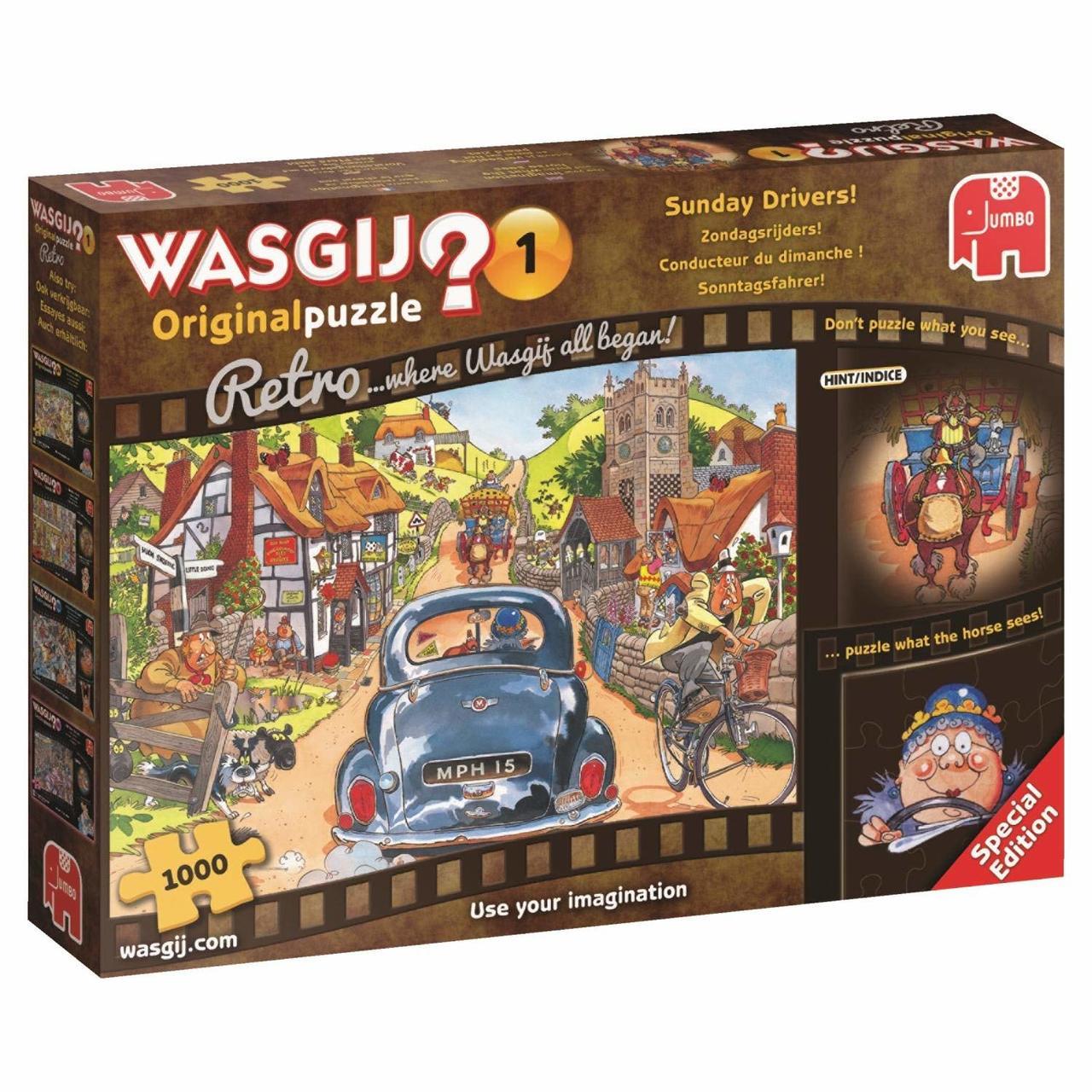 WASGIJ: Original 1 Retro, Sunday Drivers! - 1000pc Jigsaw Puzzle By Jumbo  			  					NEW - image 1