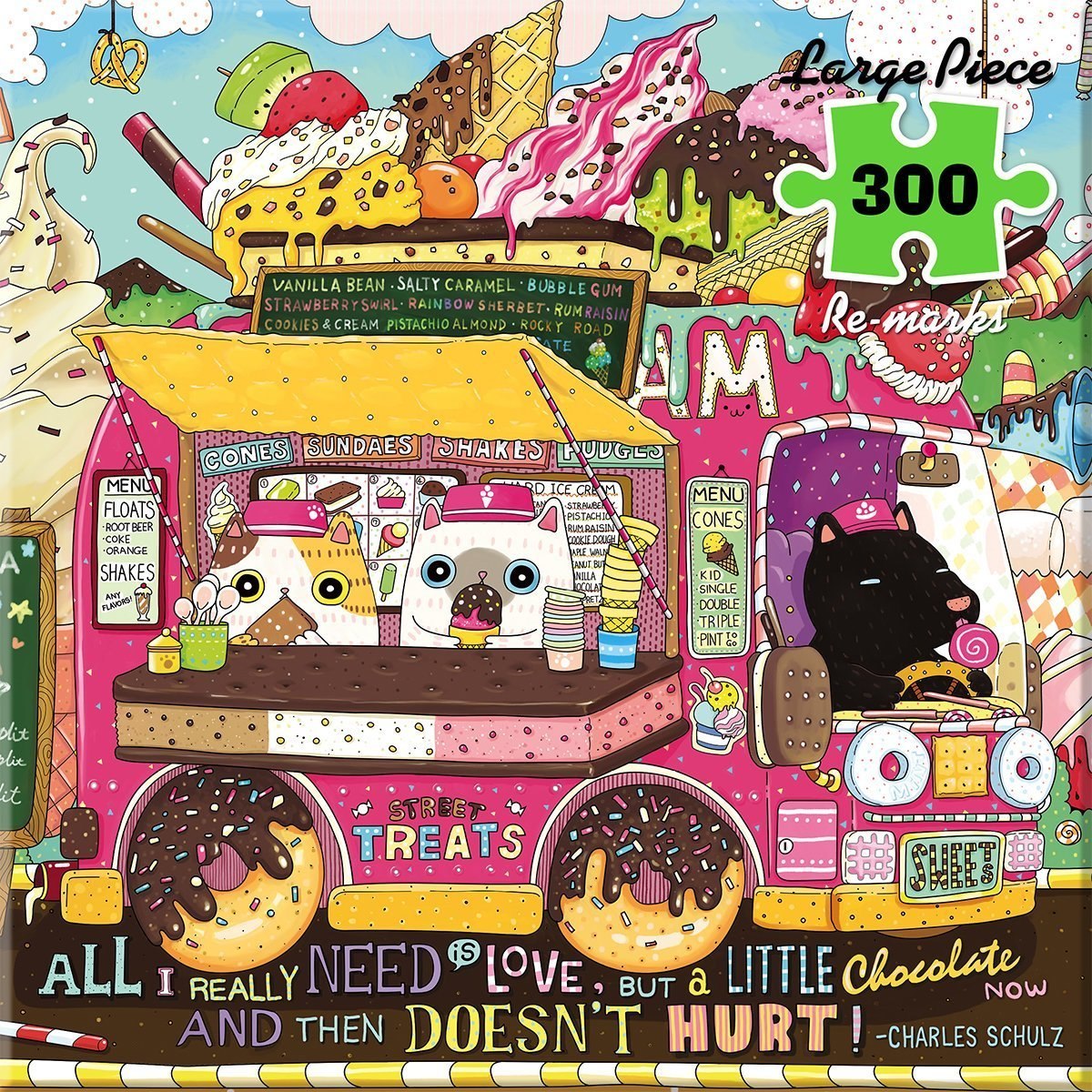 Ice Cream Truck - 300pc Large Format Jigsaw Puzzle By Re-marks  			  					NEW