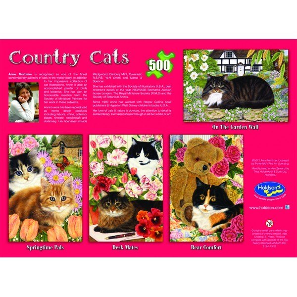 Country Cats: On The Garden Wall - 500pc Jigsaw Puzzle by Holdson - image 2