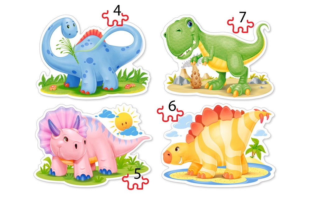 Baby Dinosaurs - 4,5,6,7pc Jigsaw Puzzle By Castorland