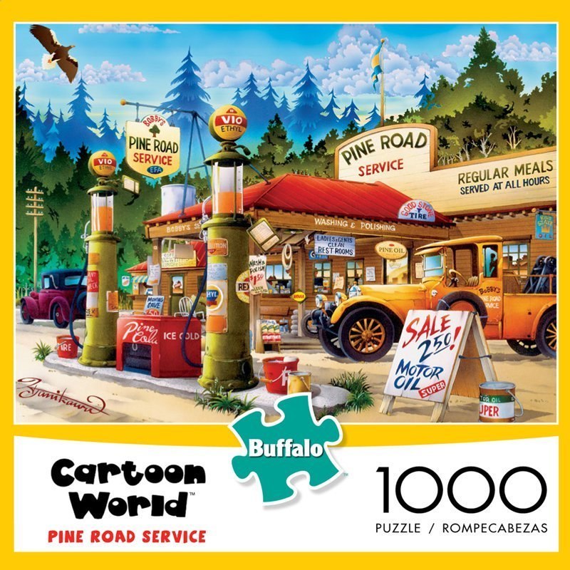 Cartoon World: Pine Road Service - 1000pc Jigsaw Puzzle by Buffalo Games - image 1