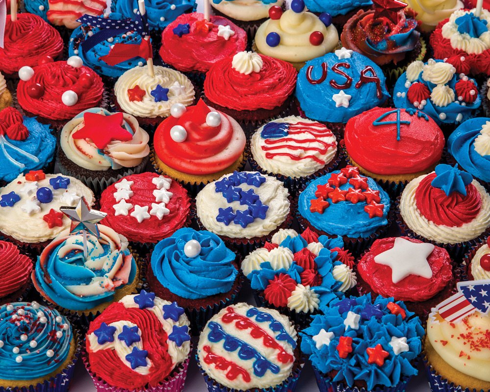 Patriotic Cupcakes - 1000pc Jigsaw Puzzle by Vermont Christmas Company - image 1