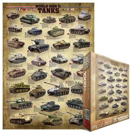 World War II Tanks - 1000pc Jigsaw Puzzle by Eurographics