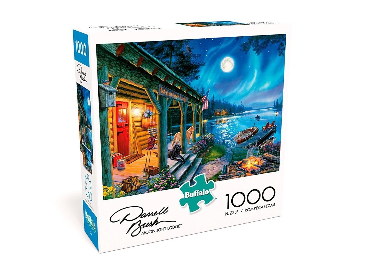 Darrell Bush: Moonlight Lodge - 1000pc Jigsaw Puzzle By Buffalo Games  			  					NEW - image 1