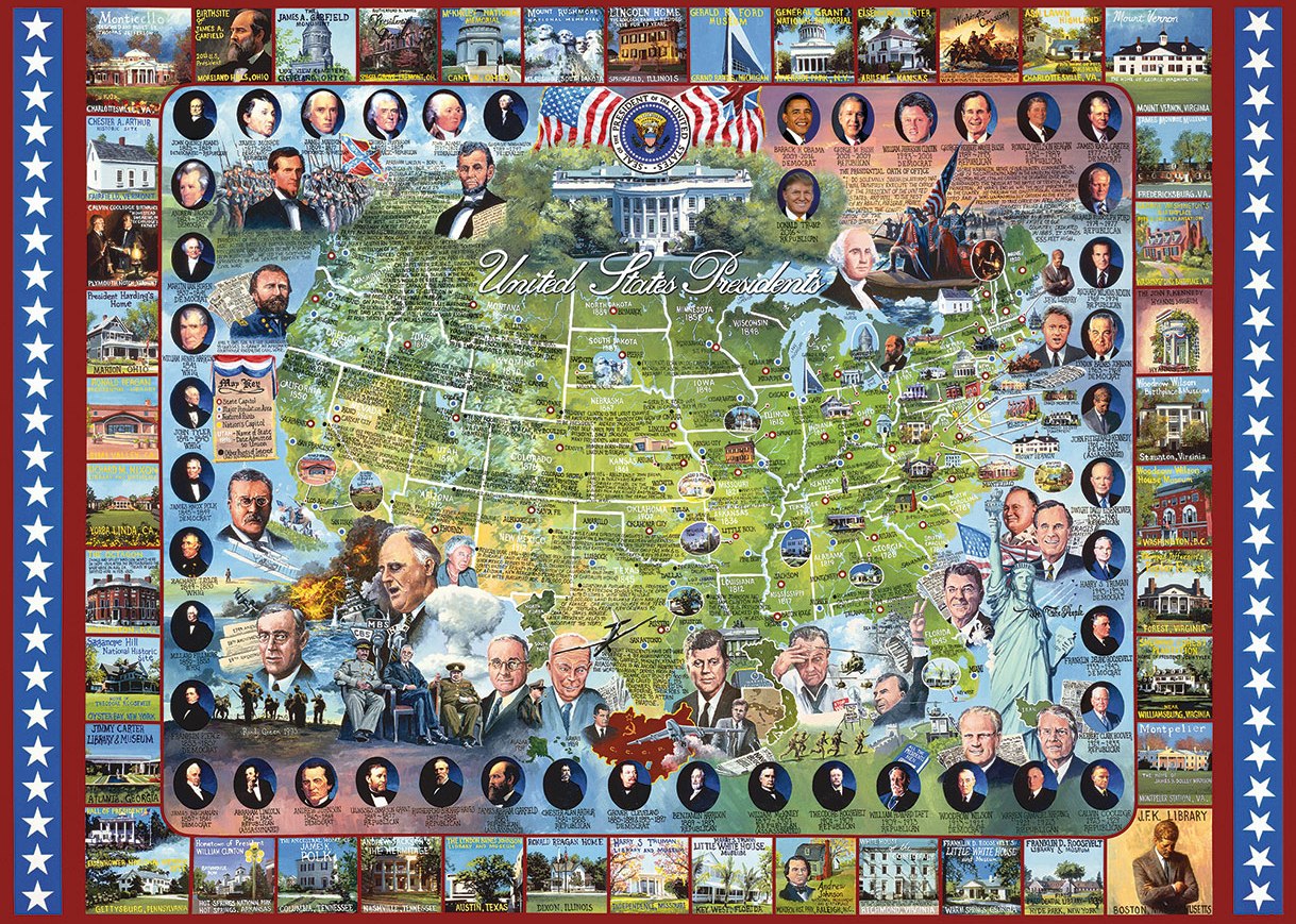 United States Presidents - 1000pc Jigsaw Puzzle By White Mountain - image 1