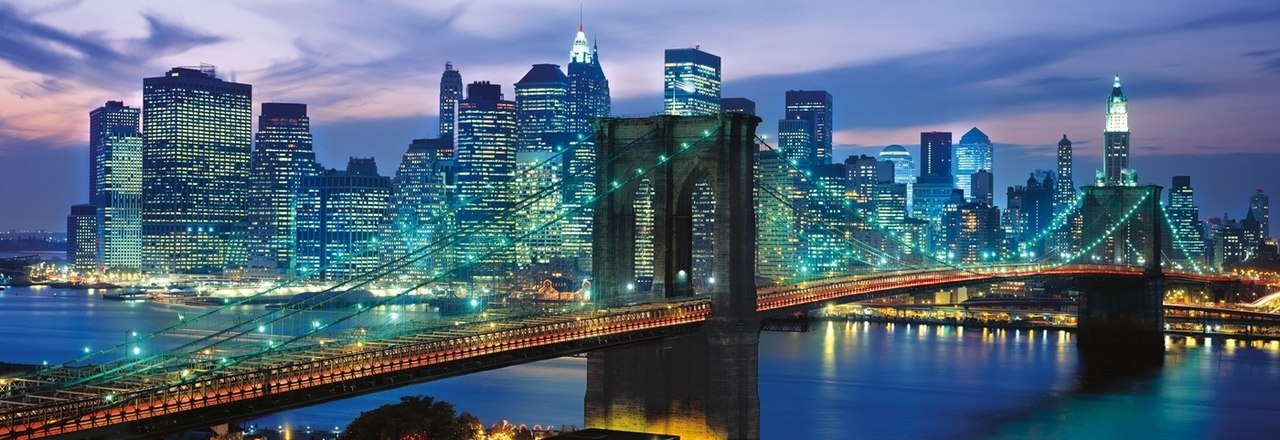 New York Brooklyn Bridge - 1000pc Panoramic Jigsaw Puzzle by Clementoni  			  					NEW