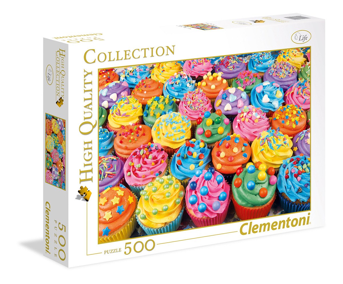Colorful Cupcakes - 500pc Jigsaw Puzzle by Clementoni  			  					NEW - image 1