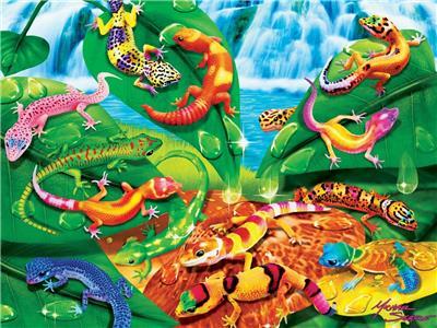 Geckos Galore - 300pc Glow in the Dark EZ Grip Jigsaw Puzzle By Masterpieces