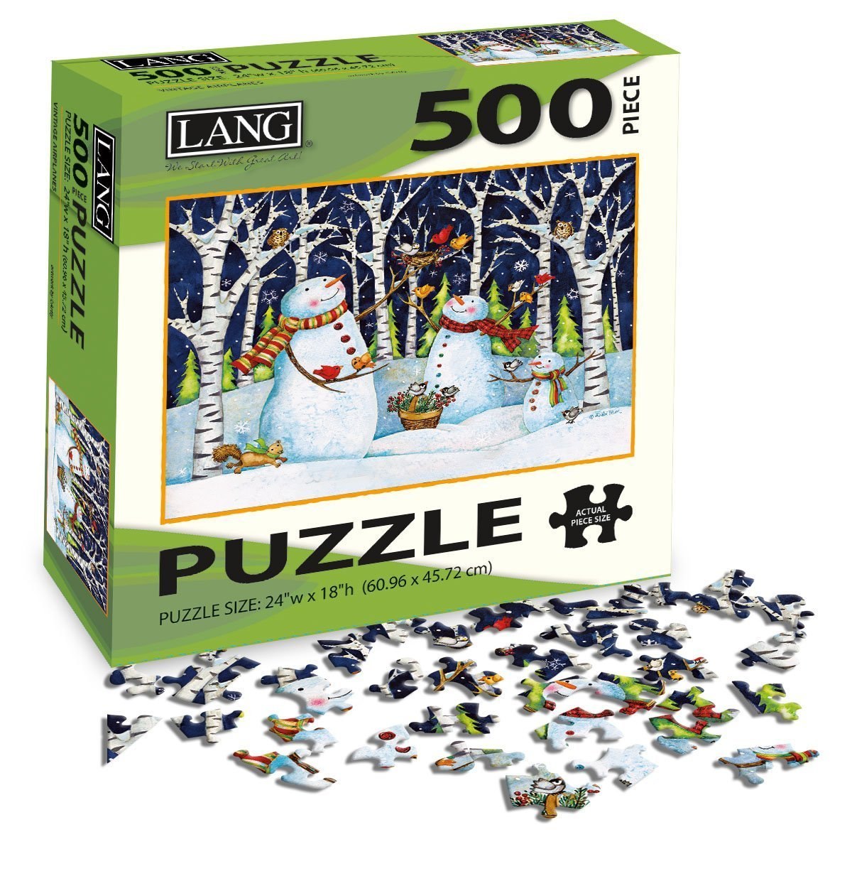 Birch & Snowmen - 500pc Jigsaw Puzzle by Lang  			  					NEW - image 2