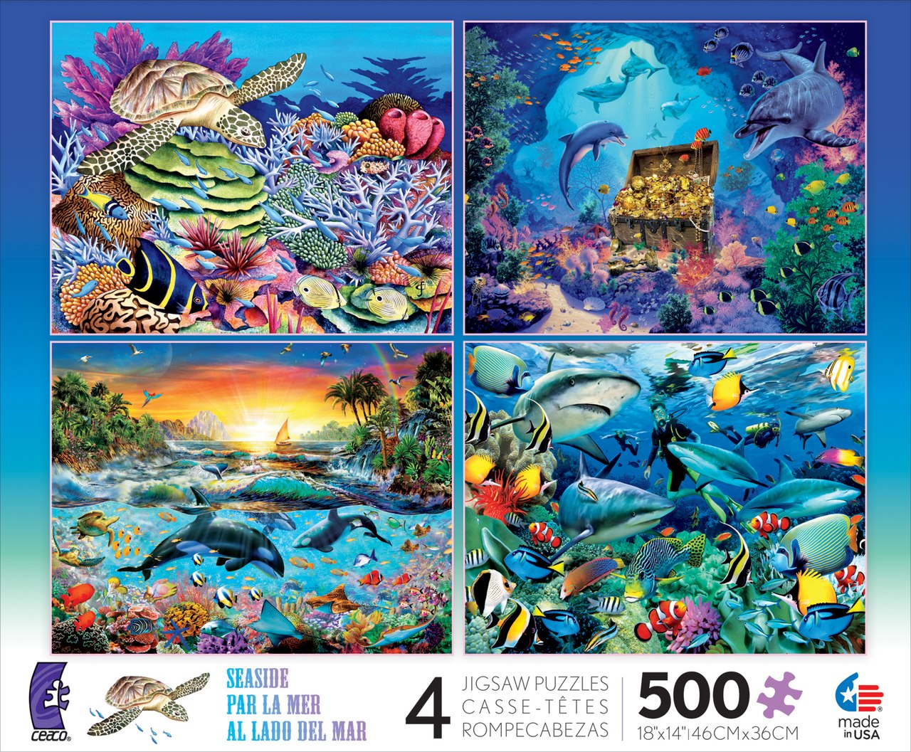 Seaside: 4 in 1 Multi-Pack - 500pc Jigsaw Puzzle by Ceaco