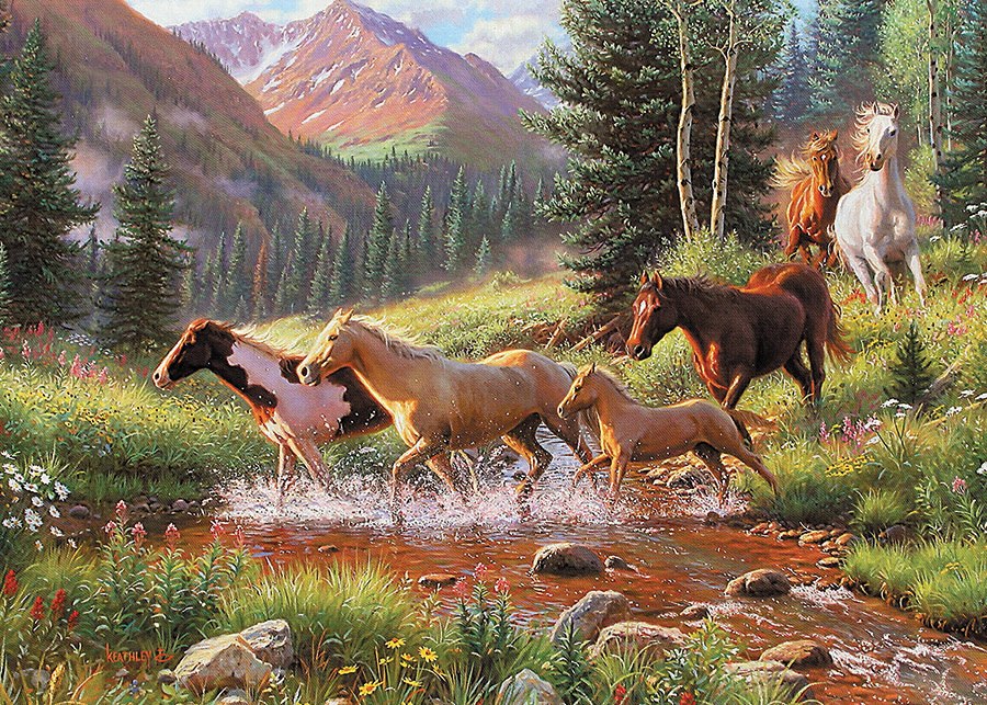 Horse Stream - 35pc Tray Puzzle by Cobble Hill